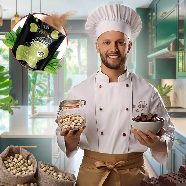 Nustino – Arašídové máslo v prášku – Pistachio & Chocolate (bez přidaného cukru) 400 g