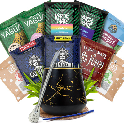 Sada Yerba Mate: vzorky 10x50g Kalabása + Bombilla