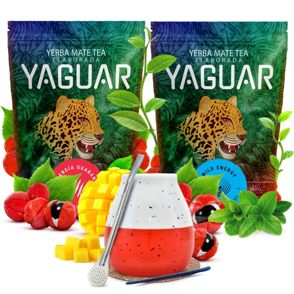 Sada Yerba Maté Yaguar 2x500g + Kalabása + Bombilla
