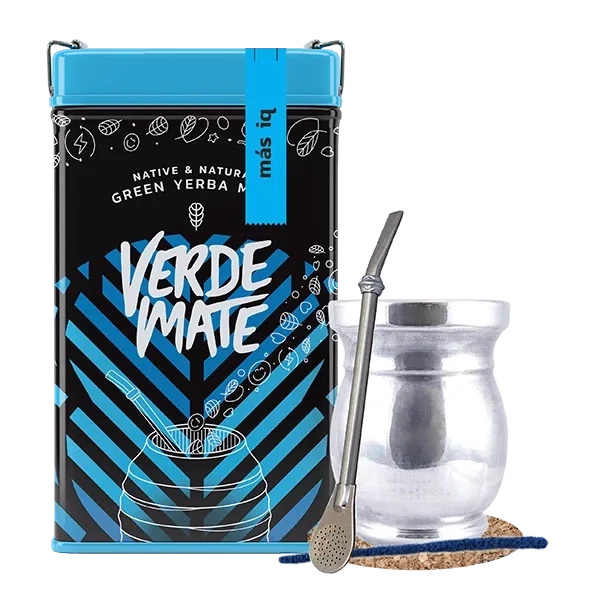 Set Yerbera Verde Mate Mas IQ 0.5kg Palo Santo