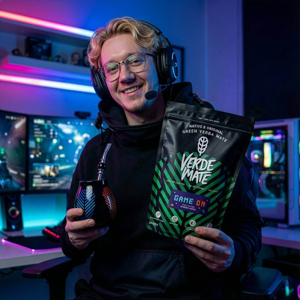 Sada Yerba Maté Verde Mate Game On 400g 0,4kg Kalabása + Bombilla