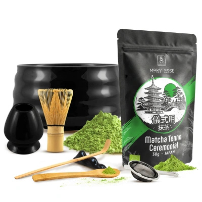 Sada ceremonální na vaření čaje Matcha: japonská BIO matcha 30g + příslušenství