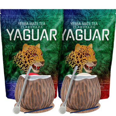 Yerba Mate set pro dva Bombilla Matero cocos