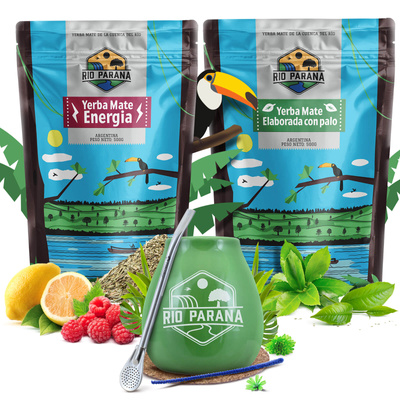 Yerba Mate sada Rio Parana Energia Elaborada 2x500g + příslušenství