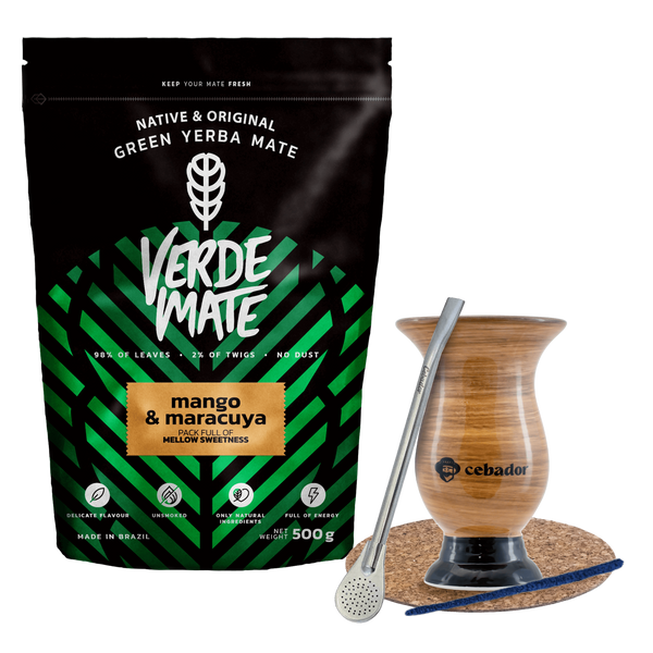 STARTOVACÍ SADA BOMBILLA MATERO + Yerba Mate Zelená