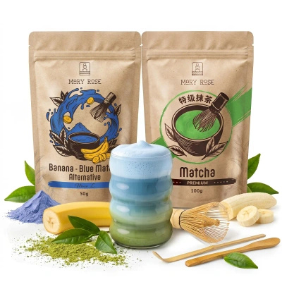 Sada pro barevné Matcha Latte: Matcha + Blue Matcha + příslušenství