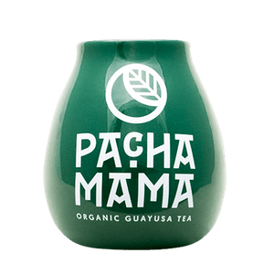 Keramická kalabasa s logem Pachamama (zelená) 350 ml