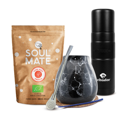 Sada Yerba Maté Verde Mate Mas IQ 500g 0,5kg Yerbomos + Kalabása + Bombilla
