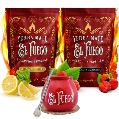 El Fuego yerba mate sada keramická kalabasa bombilla