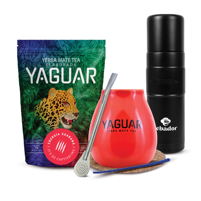 Sada Yerba Maté Yaguar 500g 0,5kg Yerbomos XL + Kalabása + Bombilla