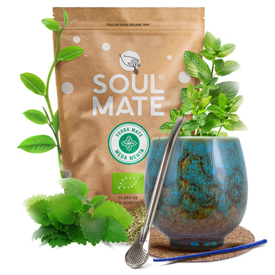 Sada Yerba Maté Soul Mate 500g 0,5kg Kalabása + Bombilla