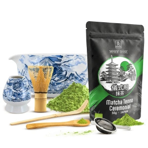 Sada ceremonální na vaření čaje Matcha: japonská BIO matcha 30g + příslušenství