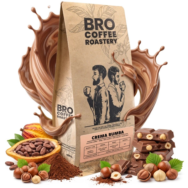 Bro Coffee Roastery – Zrnková káva Crema Rumba 400 g