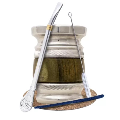 Sada příslušenství Yerba Mate: Palo Santo + Bombilla Anillo