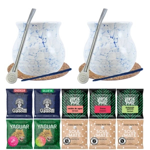 Sada pro dva Yerba Mate Bombilla Kalabása 10x50g