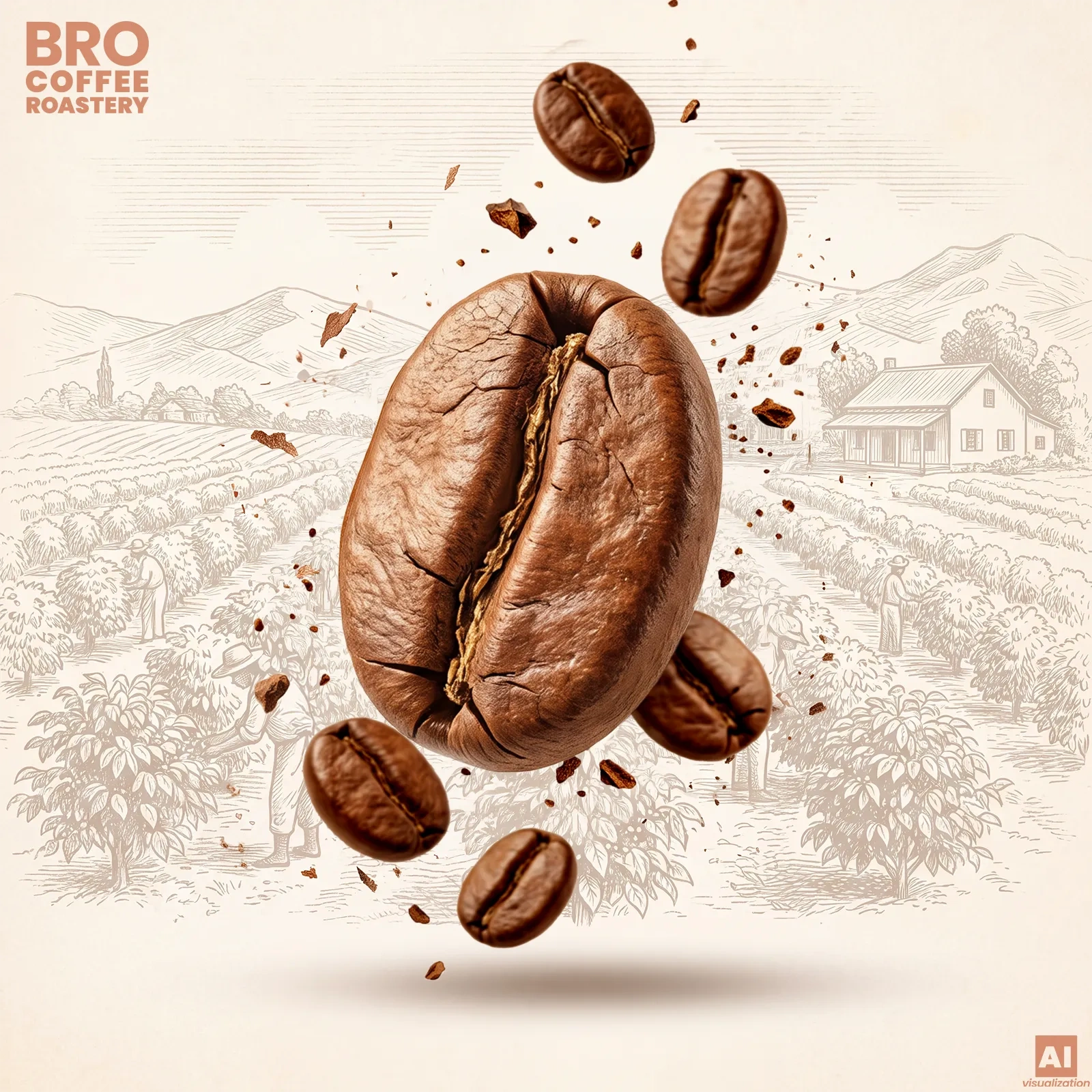 Zrna arabiky a robusty - Bro Coffee Roastery Crema Rumba