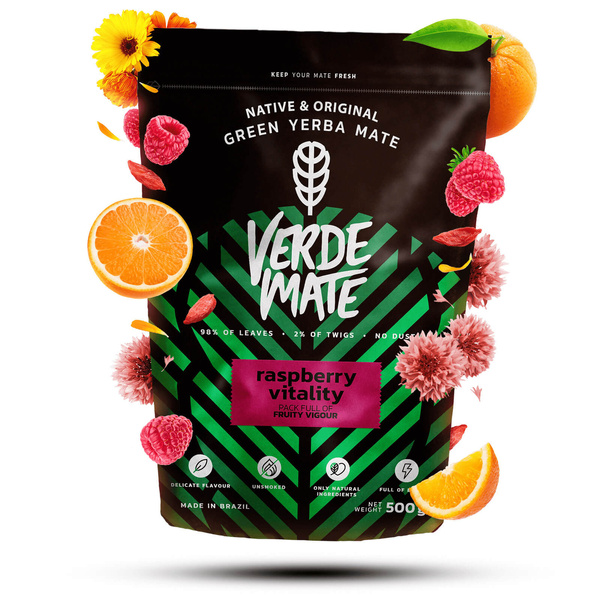 Yerba Mate sada Verde Mate Raspberry 500g Kalabása + Bombilla