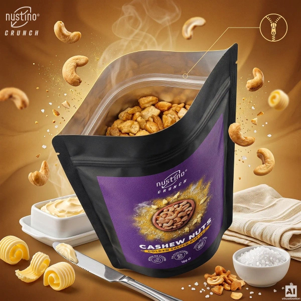 Nustino Crunch – pražené kešu ořechy – Golden Salted Butter 100 g