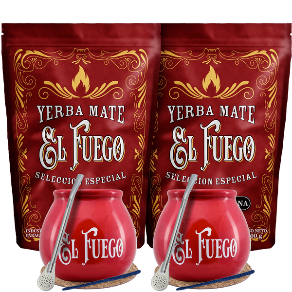 Yerba Mate El Fuego sada pro dvě Bombilla POWER