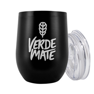 TermoLid – termo mate hrnek na yerba maté s víčkem – Verde Mate (černý) – 350 ml