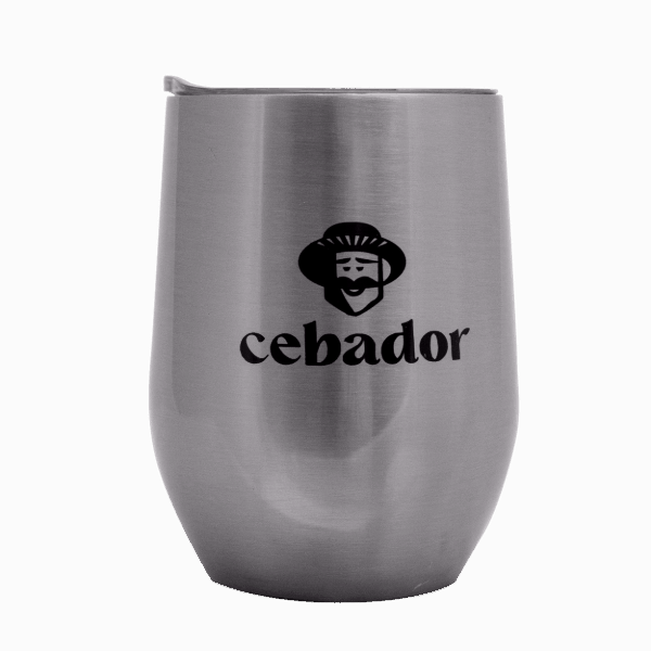 TermoLid - ocelová nádoba s víčkem - Cebador (stříbrná barva) - 350 ml
