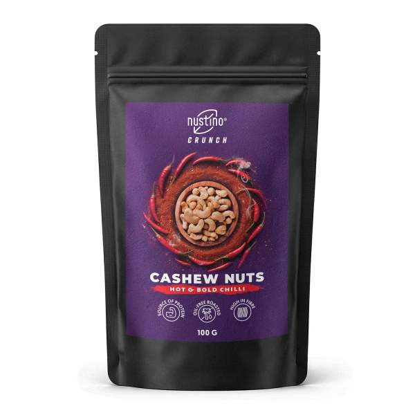 Nustino Crunch – pražené kešu ořechy – Hot & Bold Chilli 100 g