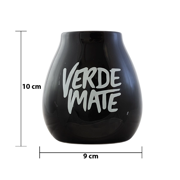Rozměry keramické kalabasy Verde Mate: výška 10 cm, průměr 9 cm