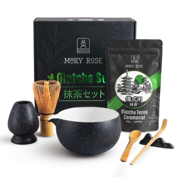 Dárková sada: japonská ceremoniální matcha + matchawan + bambusové příslušenství