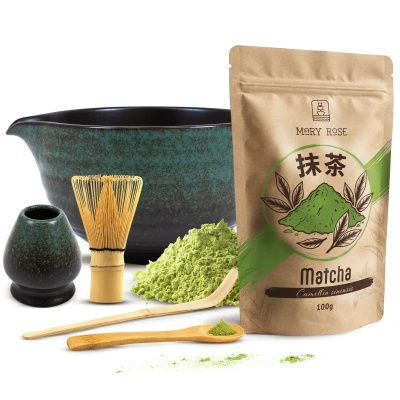 Sada na vaření čaje Matcha: matcha 100g + příslušenství