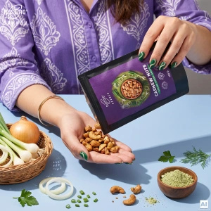 Nustino Crunch – pražené kešu ořechy – Spring Green Onion 100 g