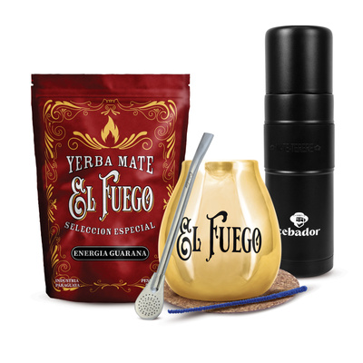 Sada Yerba Maté El Fuego 500g 0,5kg Yerbomos XL + Kalabása + Bombilla