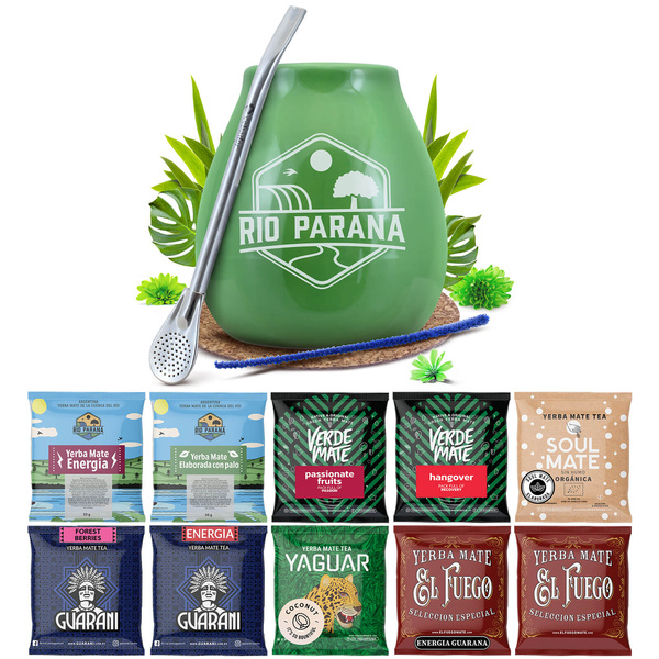 Yerba Mate 10x50g 500g sada vzorků + příslušenství