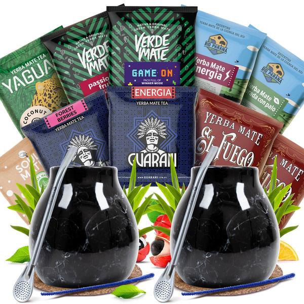 Sada Yerba Mate pro Dva: vzorky 10x50g + 2x Kalabása + 2x Bombilla