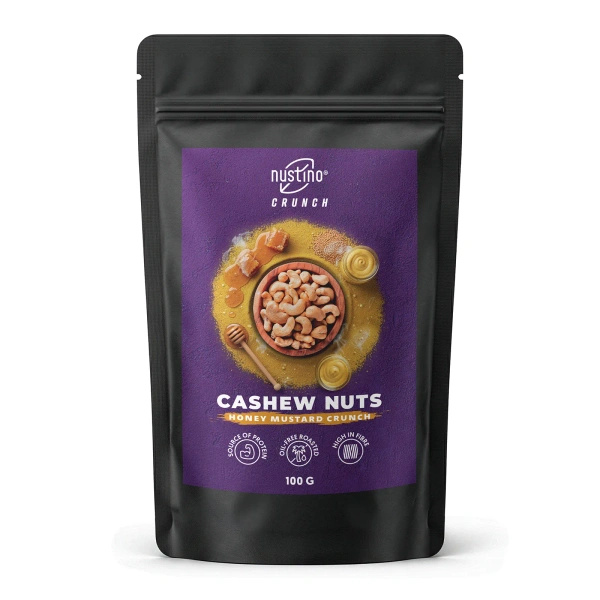 Nustino Crunch – pražené kešu ořechy – Honey Mustard Crunch 100 g