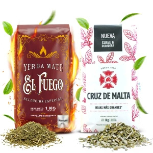 Sada Yerba Mate Elaborada: El Fuego 1kg + Cruz de Malta 1kg