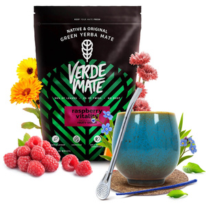 Yerba Mate sada Verde Mate Raspberry 500g Kalabása + Bombilla